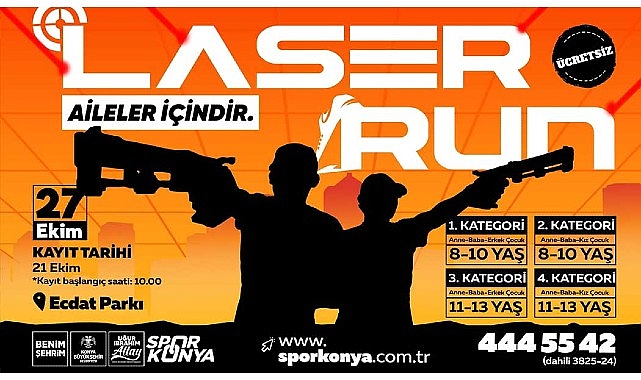 Konya Büyükşehir’den Aileler İçin ‘Laser Run’ Yarışması